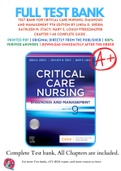 Test Bank For Critical Care Nursing: Diagnosis and Management 9th Edition By Linda D. Urden; Kathleen M. Stacy; Mary E. Lough 9780323642958 Chapter 1-40 Complete Guide .