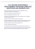 CLC 046 DOD SUSTAINABLE PROCUREMENT PROGRAM COMPLETE QUESTIONS AND ANSWERS 2023 
