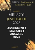 MRL3701 Ultimate pack (2023) Both Assignments (Sem 1, 2023) and Latest Exam Pack 