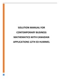 Solution Manual for Contemporary Business Mathematics with Canadian Applications 12th Ed Hummel