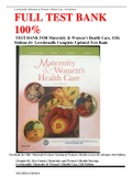 Test Bank for Olds’ Maternal-Newborn Nursing & Women’s Health Across the Lifespan 11th Edition