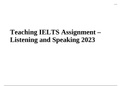 Teaching IELTS Assignment – Listening and Speaking 2023