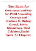 Government and Not-for-Profit Accounting Concepts and Practices 8th Edition By Michael Granof, Saleha Khumawala, Thad Calabrese, Daniel Smith (Test Bank)