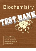 TEST BANK & SOLUTION MANUAL for Biochemistry 9th Edition. Stryer Lubert ; Jeremy Berg; John Tymoczko; Gregory and Gatto, ISBN 9781319234362 (All Chapter 1-36 )