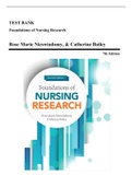 Test Bank - Foundations of Nursing Research, 7th Edition (Nieswiadomy, 2018), Chapter 1-20 | All Chapters