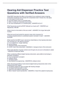 Hearing Aid Dispenser Practice Test Questions with Verified Answers