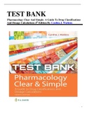  Test Bank For Pharmacology Clear and Simple A Guide to Drug Classifications and Dosage Calculations 4th Edition Watkins 