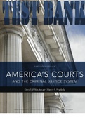 TEST BANK  for  America's Courts and the Criminal Justice System 13th Edition by David W. Neubauer and Henry F. Fradella. ISBN-13 978-1337557894. All Chapters 1-15.