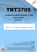 TRT3705 Assignment 1 (QUIZ) Semester 1 2023 