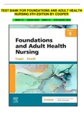 TEST BANK FOR FOUNDATIONS AND ADULT HEALTH NURSING 9TH EDITION BY KIM COOPER & KELLY GOSNELL ISBN-10 ‏ : ‎ 0323812058 ISBN-13 ‏ : ‎ 978-0323812054