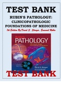 TEST BANK FOR RUBIN'S PATHOLOGY- CLINICOPATHOLOGIC FOUNDATIONS OF MEDICINE 7TH EDITION BY DAVID S. STRAYER, EMANUEL RUBIN  Rubin's Pathology: Clinicopathologic Foundations of Medicine 7 th Edition