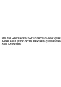 MN 551 ADVANCED PATHOPHYSIOLOGY QUIZ BANK 2023 (NEW) WITH REVISED QUESTIONS AND ANSWERS.MN 551 ADVANCED PATHOPHYSIOLOGY QUIZ BANK 2023 (NEW) WITH REVISED QUESTIONS AND ANSWERS.