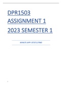 DPR1503 Assignment 1 2023 semester 1 