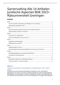 Samenvatting Alle 14 Artikelen Juridische Aspecten BDK 2023– Rijksuniversiteit Groningen