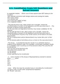 U.S. Constitution Exam/103 Questions and Solved Answers