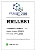 RRLLB81 Assignment 2 Semester 1 2023