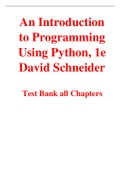 An Introduction to Programming Using Python, 1e David Schneider (Test Bank)
