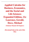 Applied Calculus for Business, Economics, and the Social and Life Sciences Expanded Edition, 11e Laurence, Gerald, Dave, Michael (Solution Manual)