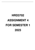 HRD3702 ASSIGNMENT 4 FOR SEMESTER 1 2023 SUGGESTED SOLUTIONS (DUE DATE: 21 APRIL 2023)