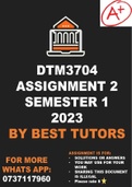 DTM3704 Assignment 2 Semester 1 - 2023