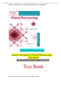 ROACH'S INTRODUCTORY CLINICAL PHARMACOLOGY 11TH EDITION TEST BANK