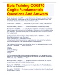Epic Training COG170 Cogito Fundamentals Questions And Answers 