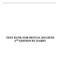 TEST BANK FOR DENTAL HYGIENE 4TH EDITION BY DARBY