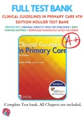 Test Bank For Clinical Guidelines in Primary Care 4th Edition By Amelie Hollier 9781892418258 ALL Chapters .
