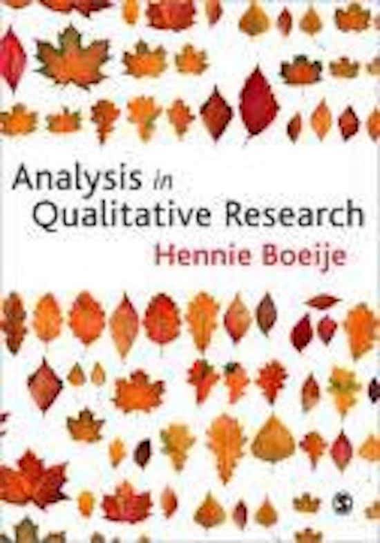 Analysis in qualitative research - Boeije