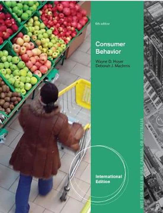 Samenvatting Consumer Behavior - Chapter 7 - 10