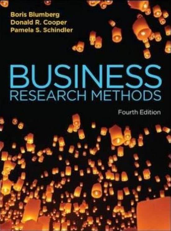 College aantekeningen Onderzoeksontwerp (EBB140A05)  Business Research Methods