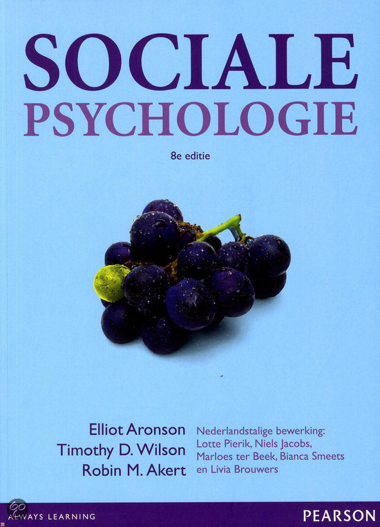 Samenvatting Sociale psychologie, ISBN: 9789043029148  Sociale Psychologie