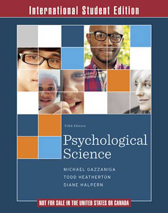 Summary and notes lectures Gazzaniga - Psychological Science H1, 3 tm 8